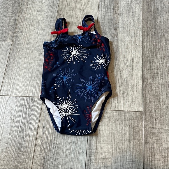 Hanna Andersson Firework Swimsuit - 18-24M - Patriotic One-Piece w/ Bows Beachy - Picture 9 of 10